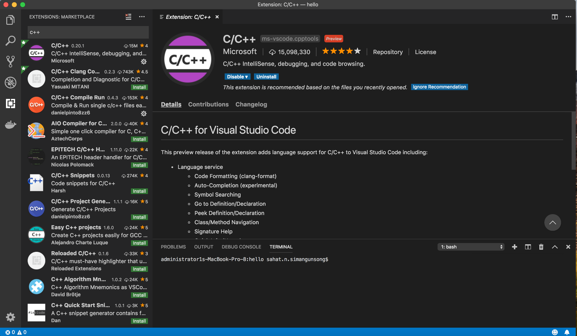 c++ compiler for visual studio mac
